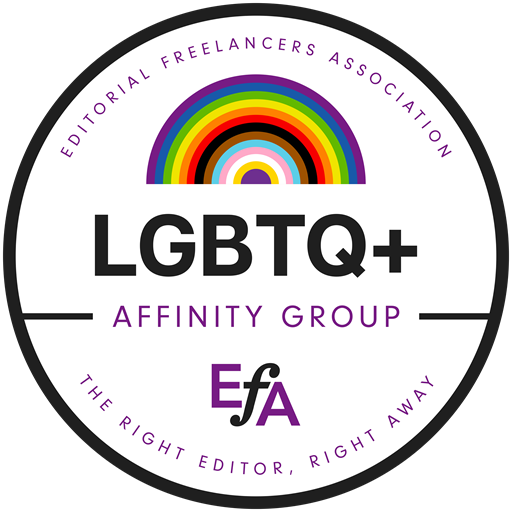 Logo for the affinity group for the LGBTQ+ group within the EFA
